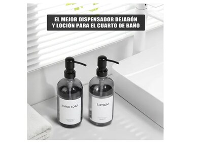Foto 4 | Dispensador de Jabón de Vidrio 2 Piezas con Etiquetas