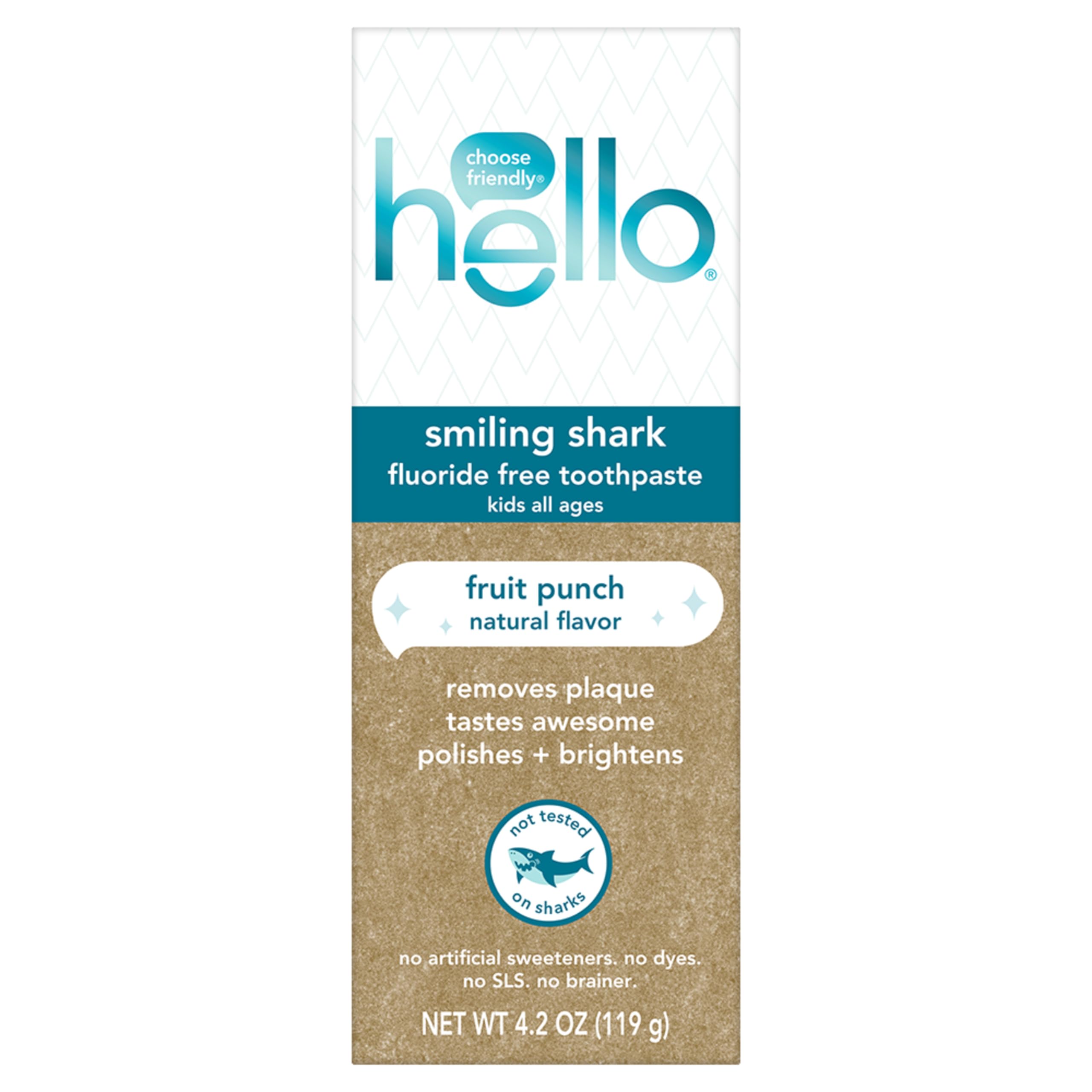 Pasta De Dientes Hello Smiling Shark Fruit Punch Sin Flúor 125ml - Venta Internacional.