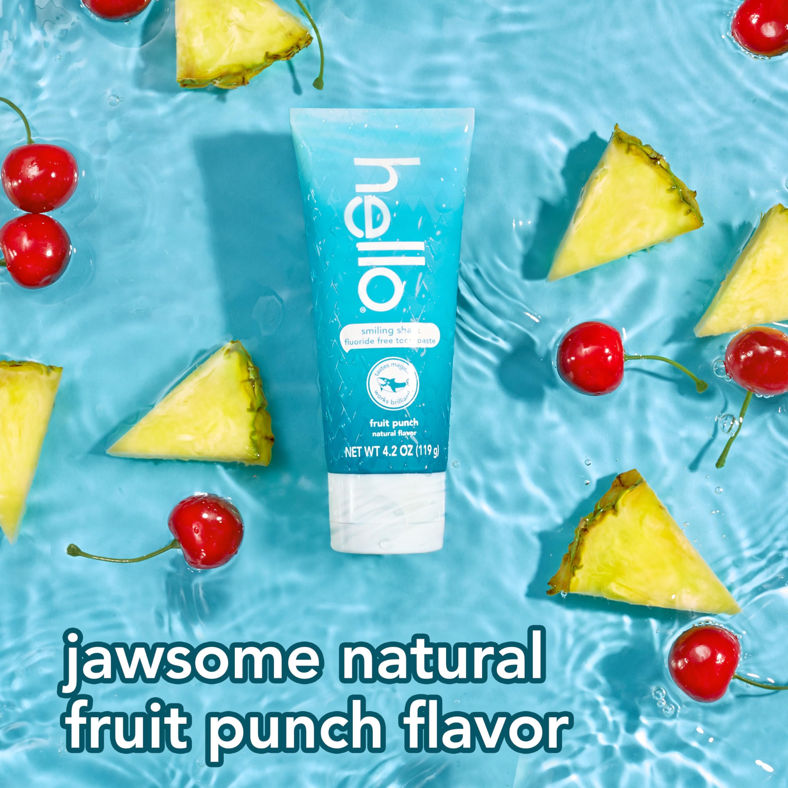 Foto 4 | Pasta De Dientes Hello Smiling Shark Fruit Punch Sin Flúor 125ml - Venta Internacional.