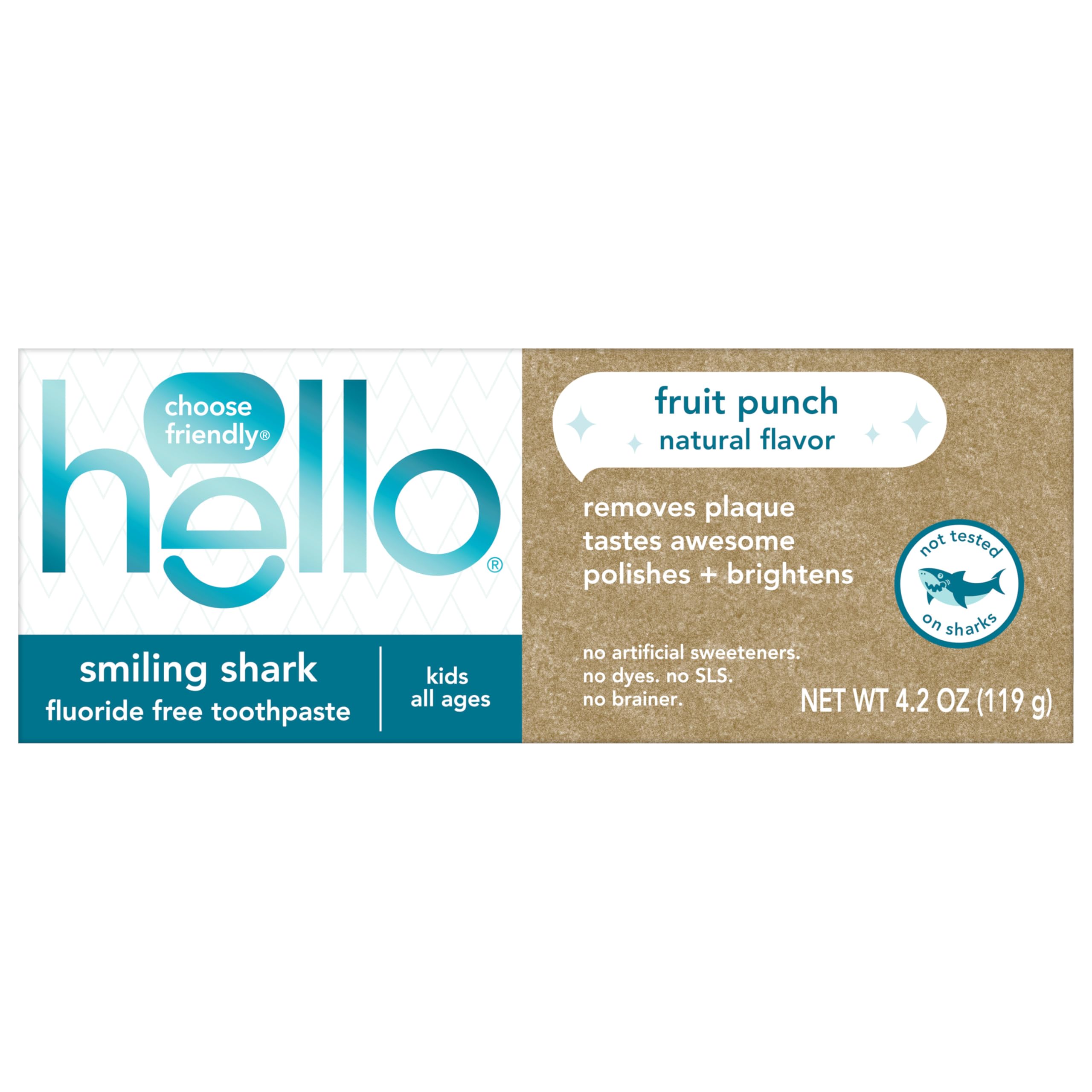 Foto 7 | Pasta De Dientes Hello Smiling Shark Fruit Punch Sin Flúor 125ml - Venta Internacional.