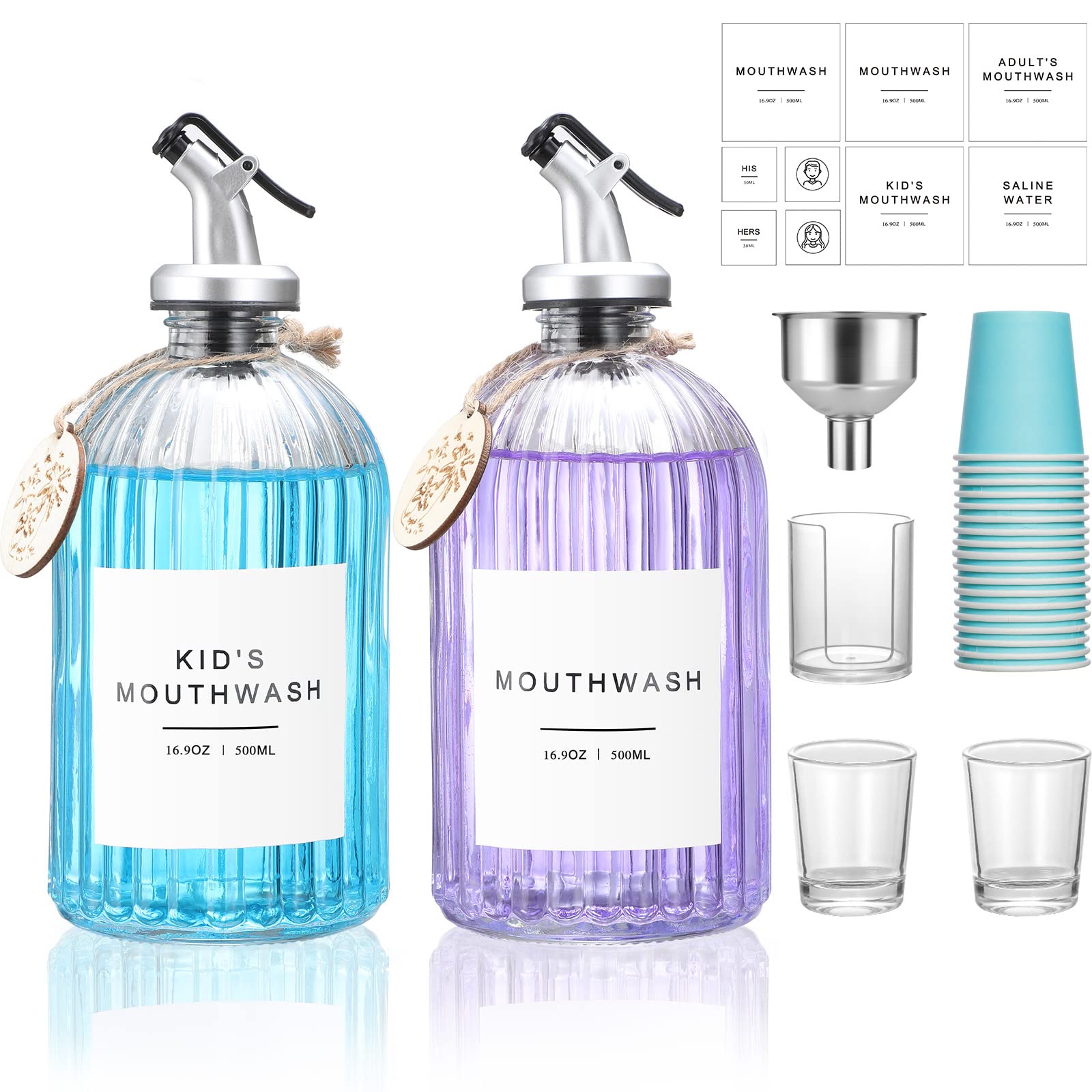 Foto 1 | Dispensador De Enjuague Bucal Landneoo Glass, 500 Ml, Paquete De 2 Con Accesorios - Venta Internacional.