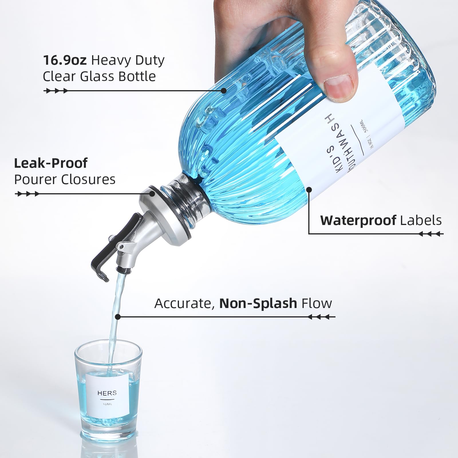Foto 4 pulgar | Dispensador De Enjuague Bucal Landneoo Glass, 500 Ml, Paquete De 2 Con Accesorios - Venta Internacional.
