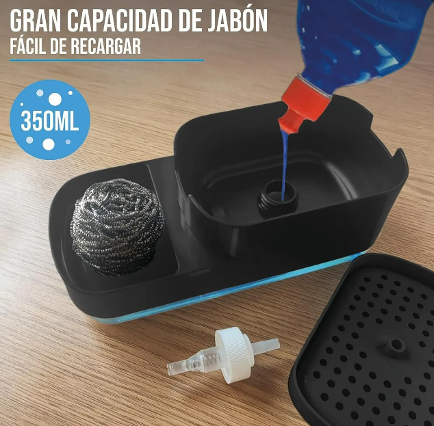 Foto 3 pulgar | Xtellar Dispensador Premium De Jabón Líquido Con Jabonera Y Esponja Para Cocina Elegante