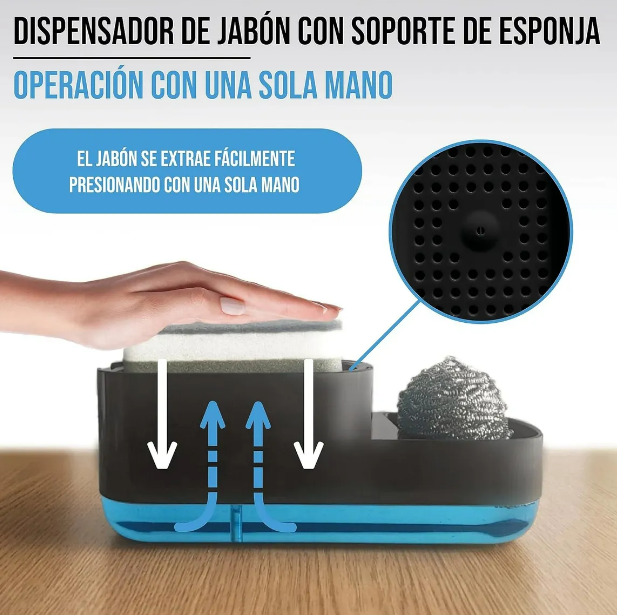 Foto 4 pulgar | Xtellar Dispensador Premium De Jabón Líquido Con Jabonera Y Esponja Para Cocina Elegante
