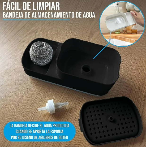 Foto 4 | Xtellar Dispensador Premium De Jabón Líquido Con Jabonera Y Esponja Para Cocina Elegante