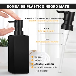 Foto 4 | Dispensador De Jabón 4pzs De Vidrio 350ml Eo Safe Imports Esi-20609 Negro