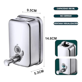 Foto 2 | Jabonera Despachador Jabon Liquido De Acero Inoxidable Eo Safe Imports Esi-20610 Plata