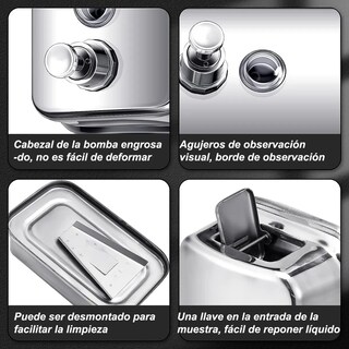 Foto 3 | Jabonera Despachador Jabon Liquido De Acero Inoxidable Eo Safe Imports Esi-20610 Plata