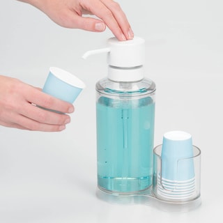 Foto 4 | Dispensador De Enjuague Bucal Mdesign Lumiere Con 8 Vasos De Papel De Plástico - Venta Internacional.