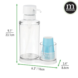 Foto 5 | Dispensador De Enjuague Bucal Mdesign Lumiere Con 8 Vasos De Papel De Plástico - Venta Internacional.