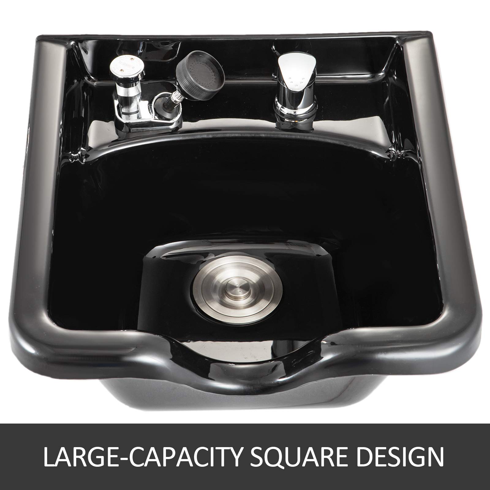 Foto 6 | Lavabo Shampoo Bowl Vevor Para Salón De Belleza, Plástico Abs, Color Negro - Venta Internacional.