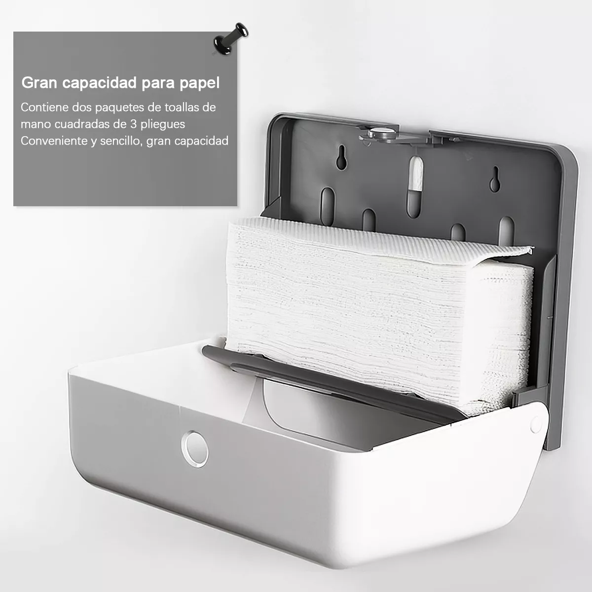 Foto 4 pulgar | Dispensador De Papel Toallas Sanitas Para Cocina Y Baños Eo Safe Imports Esi-17689 Blanco