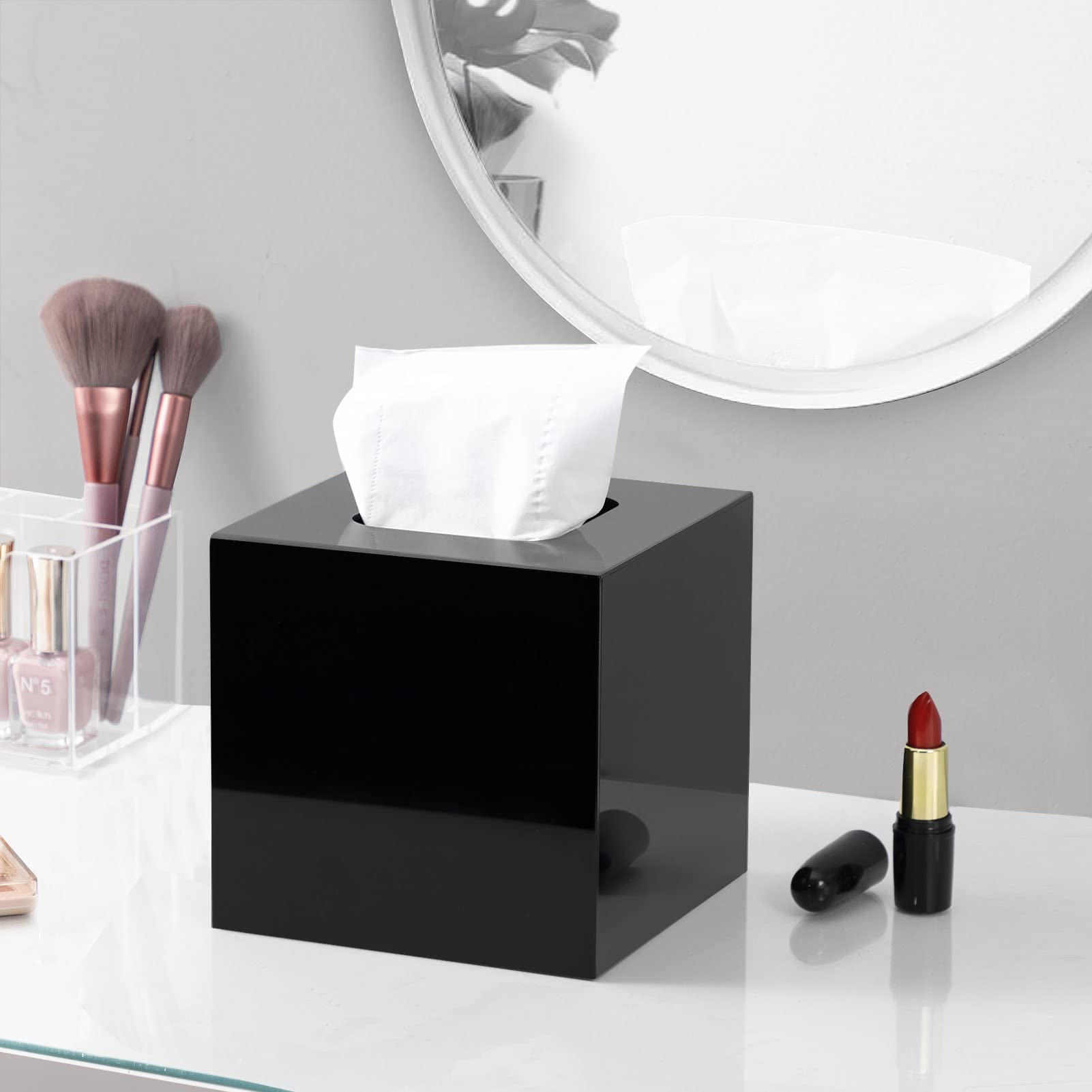 Foto 5 | Dispensador De Pañuelos Faciales Hblife Cuadrado De Acrílico Negro - Venta Internacional.