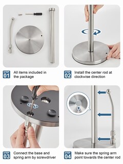 Foto 6 | Soporte Para Toallas De Papel Smartake De Pie, Acero Inoxidable, Plateado - Venta Internacional.