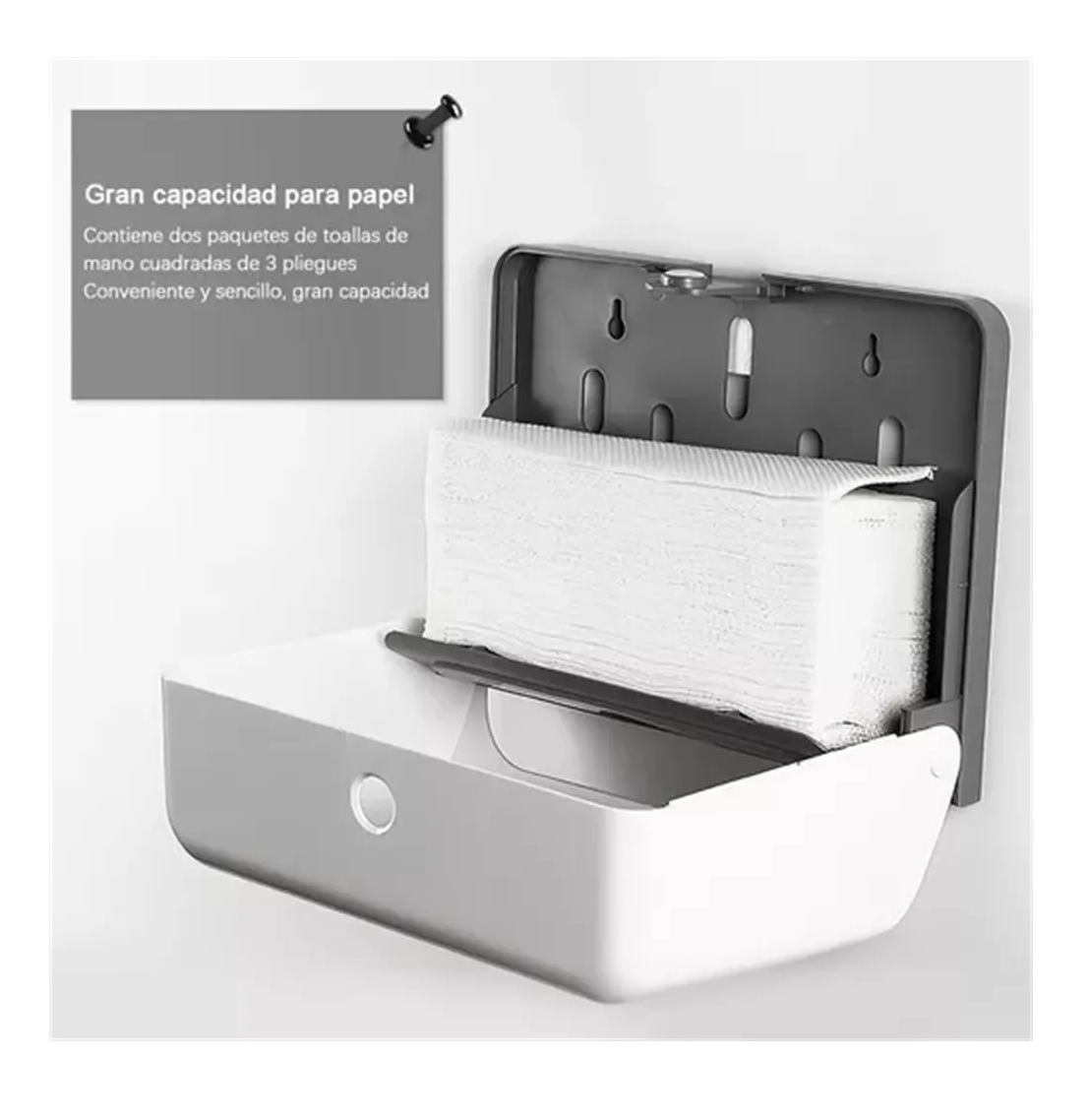 Foto 6 pulgar | Dispensador De Papel Toallas Sanitas Para Cocina Y Baños Blanco