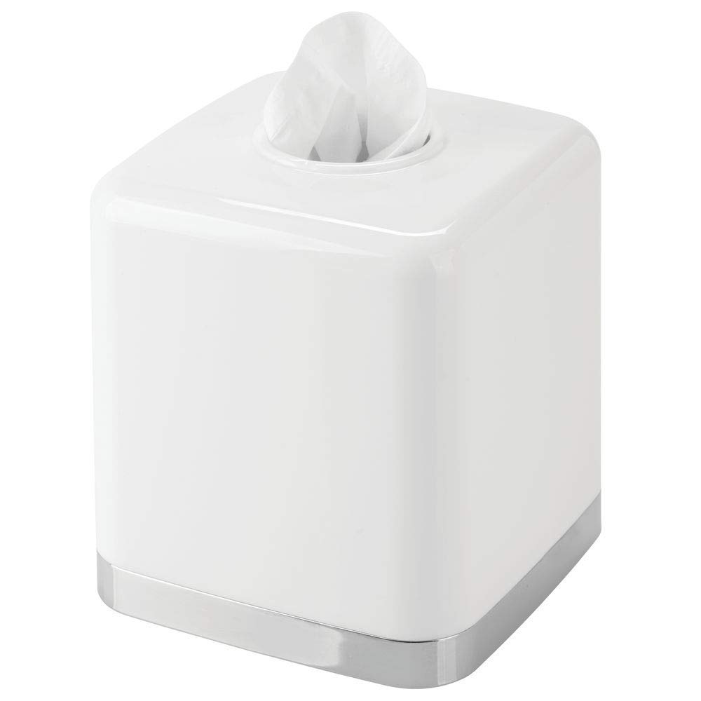 Foto 1 | Funda Para Pañuelos Faciales Mdesign Hyde Collection  Blanco/cromado - Venta Internacional.