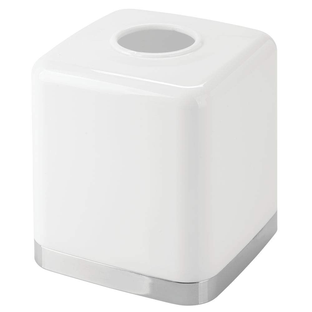 Foto 3 | Funda Para Pañuelos Faciales Mdesign Hyde Collection  Blanco/cromado - Venta Internacional.