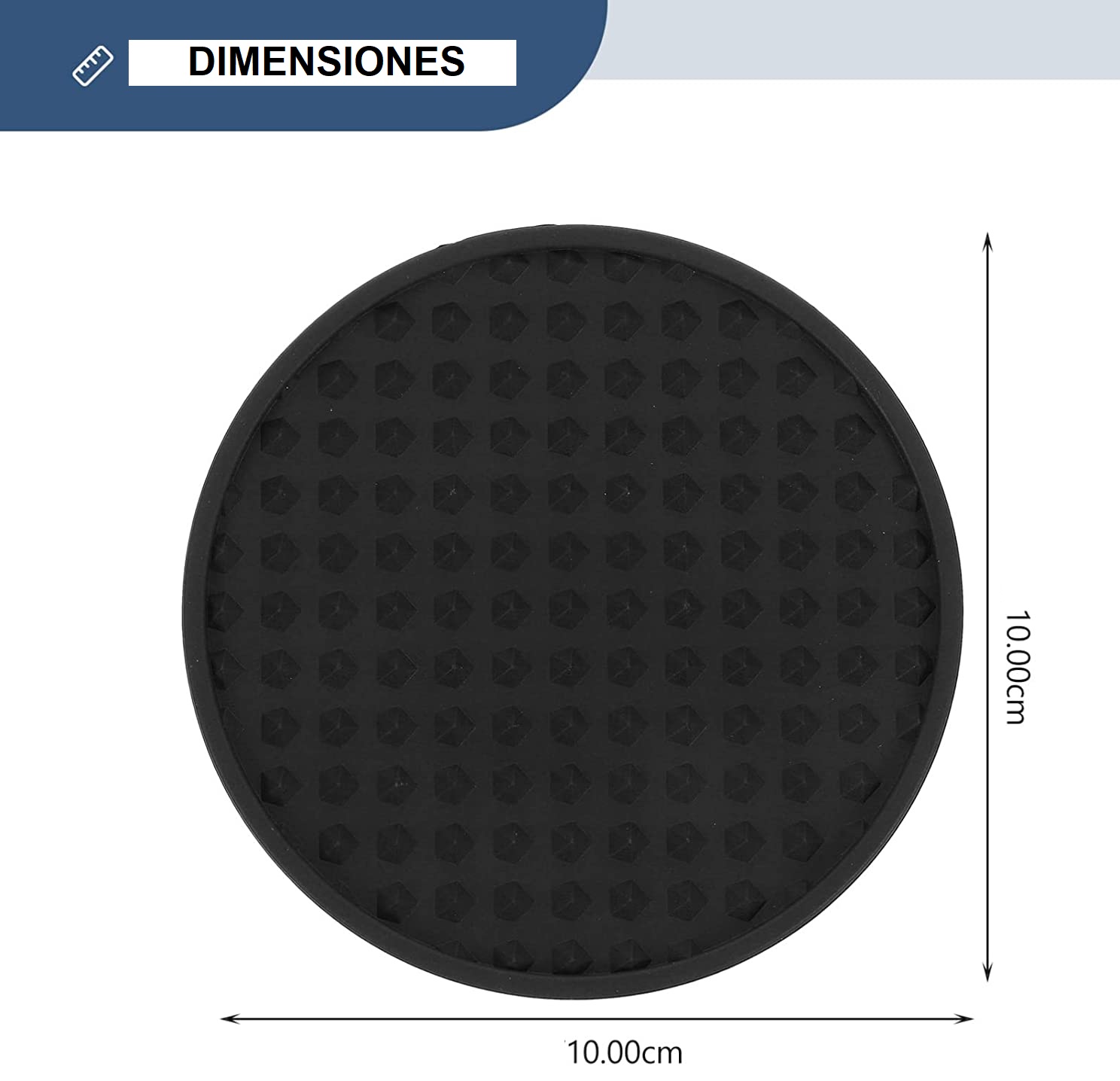 Foto 5 pulgar | Set de 6 Portavasos de Silicona Antiderrame con Base Amplia de 10cm Negro