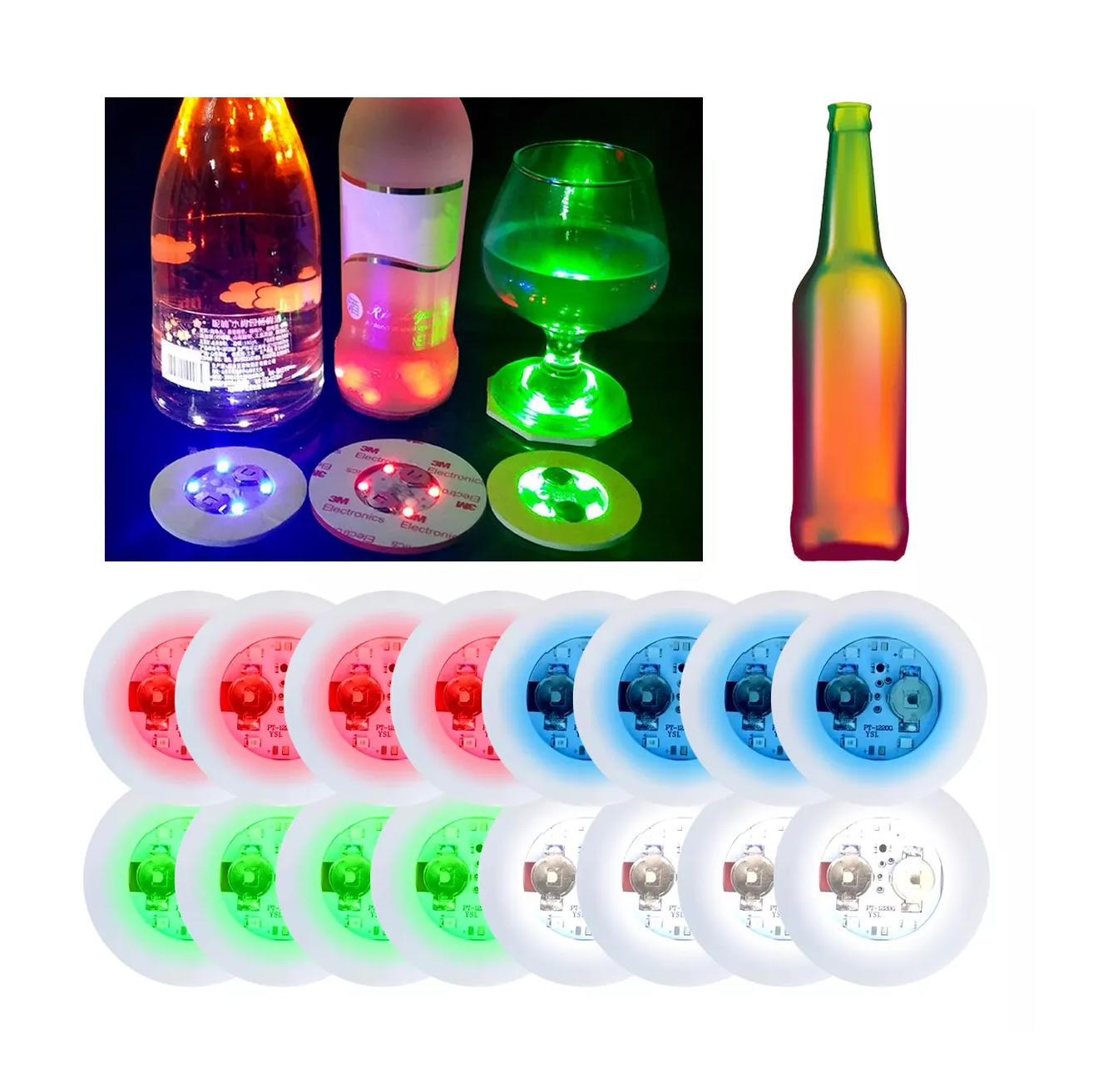 Foto 3 pulgar | Portavasos Belug con Luz Led 16 Piezas