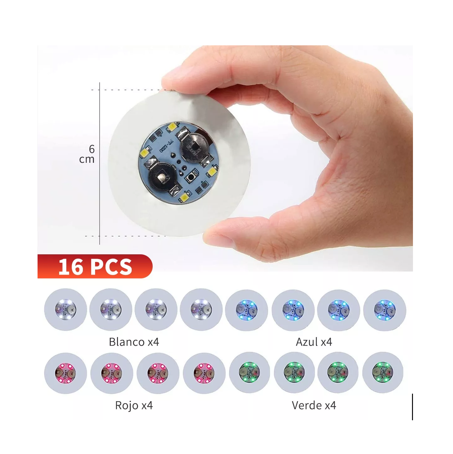 Foto 5 pulgar | Portavasos Belug con Luz Led 16 Piezas