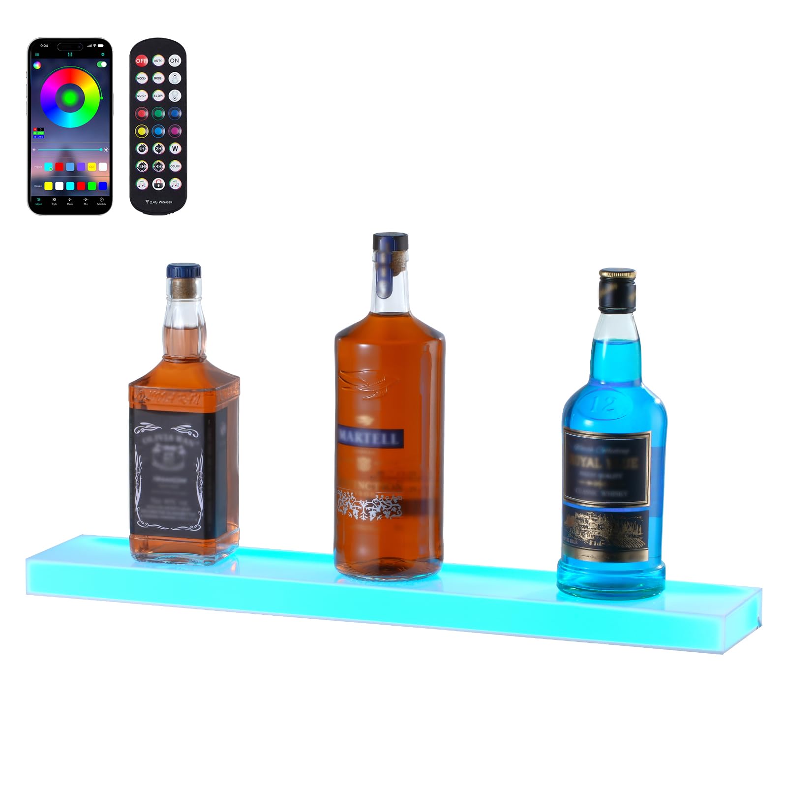 Foto 2 pulgar | Expositor Vevor Para Botellas De Licor Con Iluminación Led, 1 Nivel, 60 Cm, Soporte De Pared - Venta Internacional.