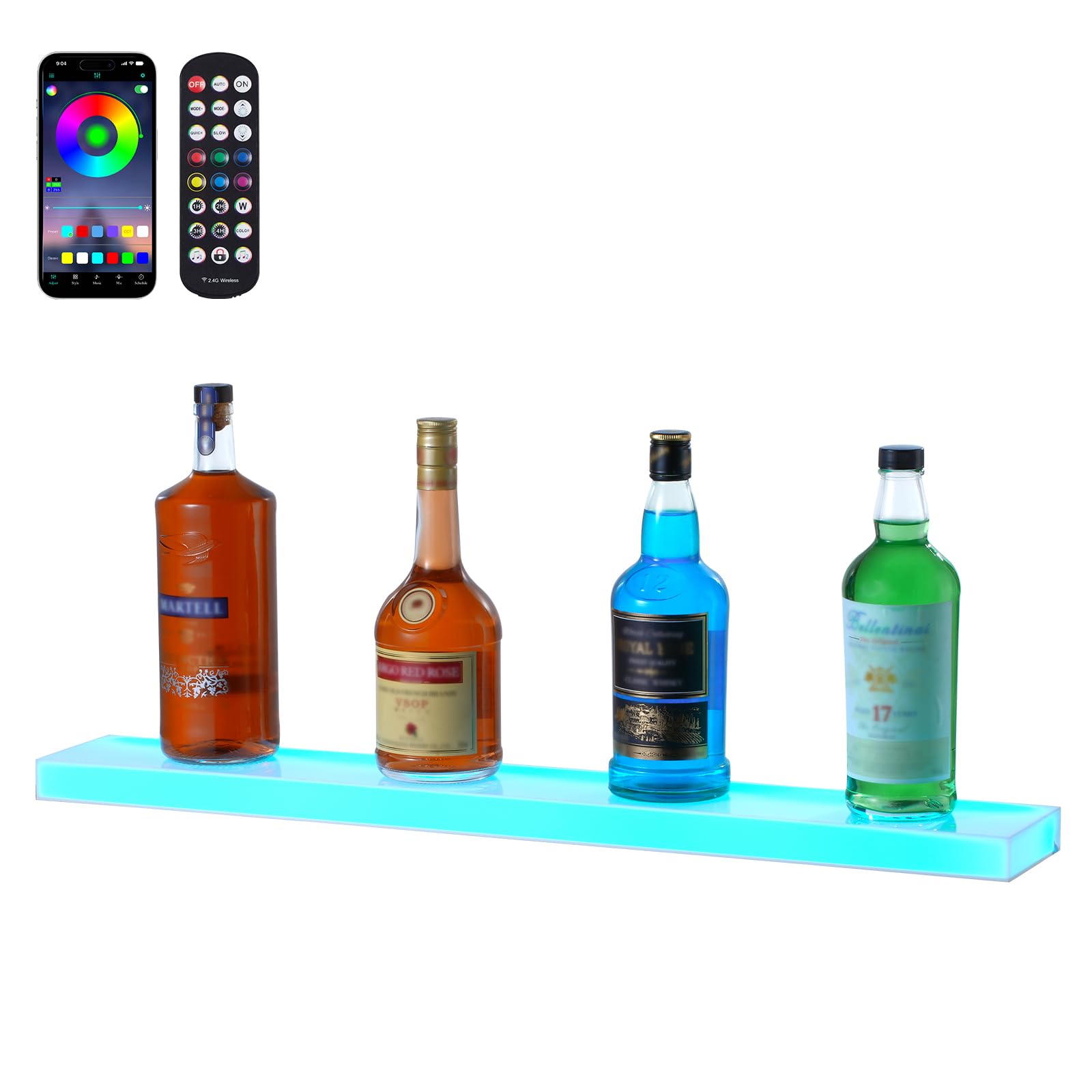 Expositor Vevor Para Botellas De Licor Con Iluminación Led, 1 Nivel, 76 Cm, Soporte De Pared - Venta Internacional.