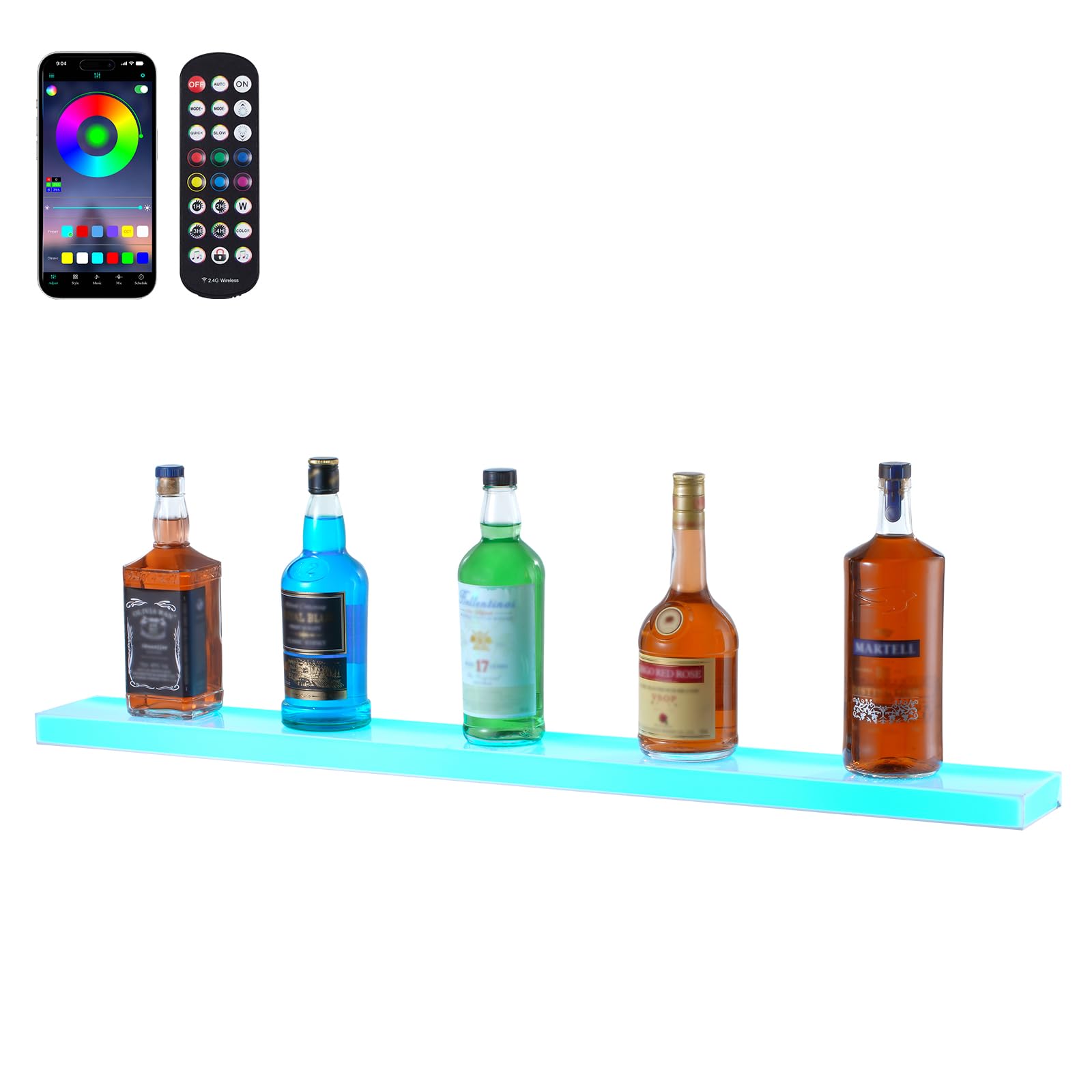 Foto 2 pulgar | Expositor Vevor Para Botellas De Licor Con Iluminación Led, 1 Nivel, 100 Cm, Soporte De Pared - Venta Internacional.