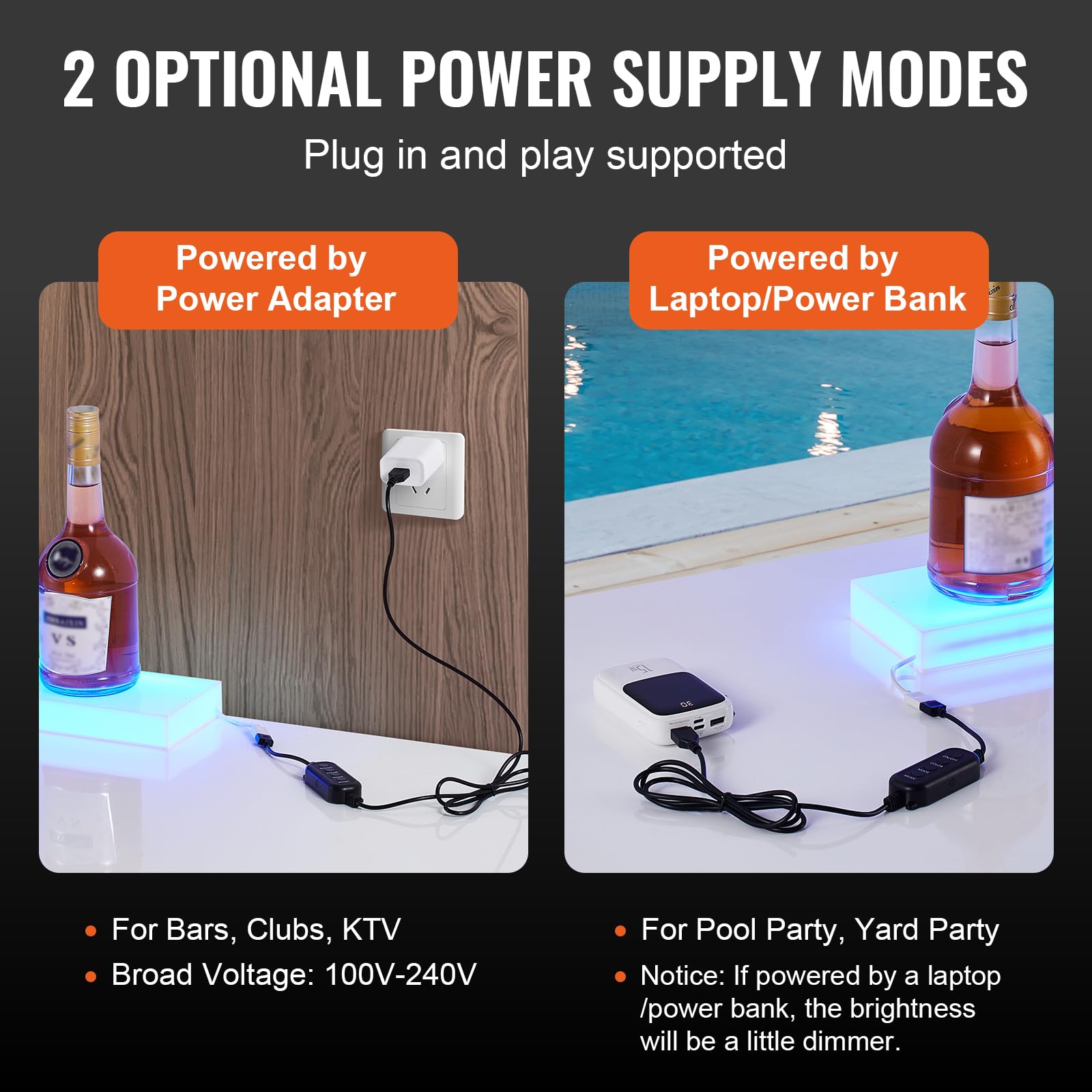 Foto 6 | Expositor Vevor Para Botellas De Licor Con Iluminación Led, 1 Nivel, 100 Cm, Soporte De Pared - Venta Internacional.