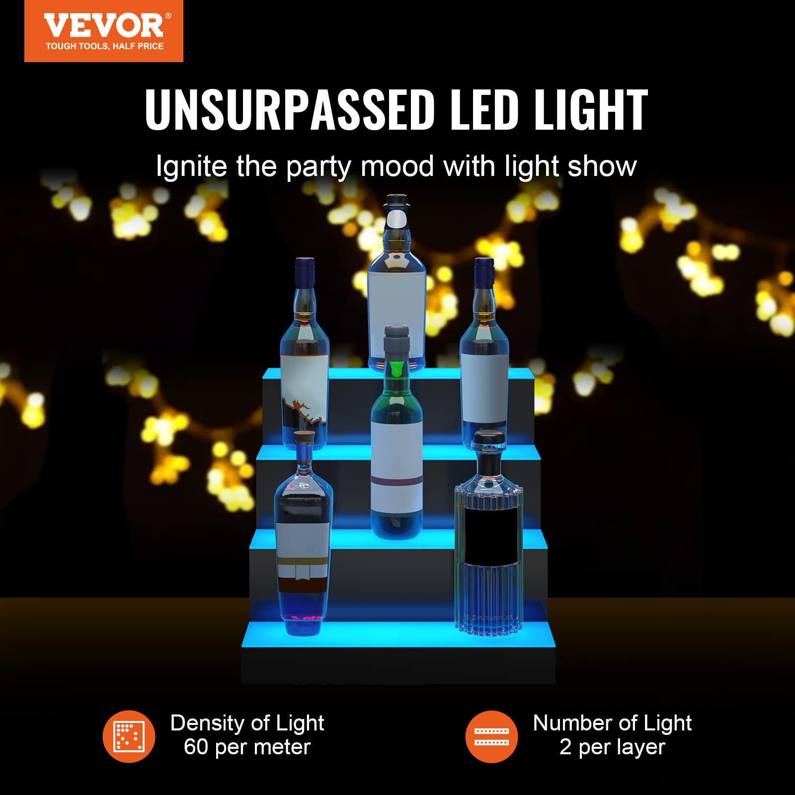 Foto 3 pulgar | Expositor Vevor Para Botellas De Licor Con Iluminación Led, 4 Niveles, 40 Cm, 16 Botellas - Venta Internacional.