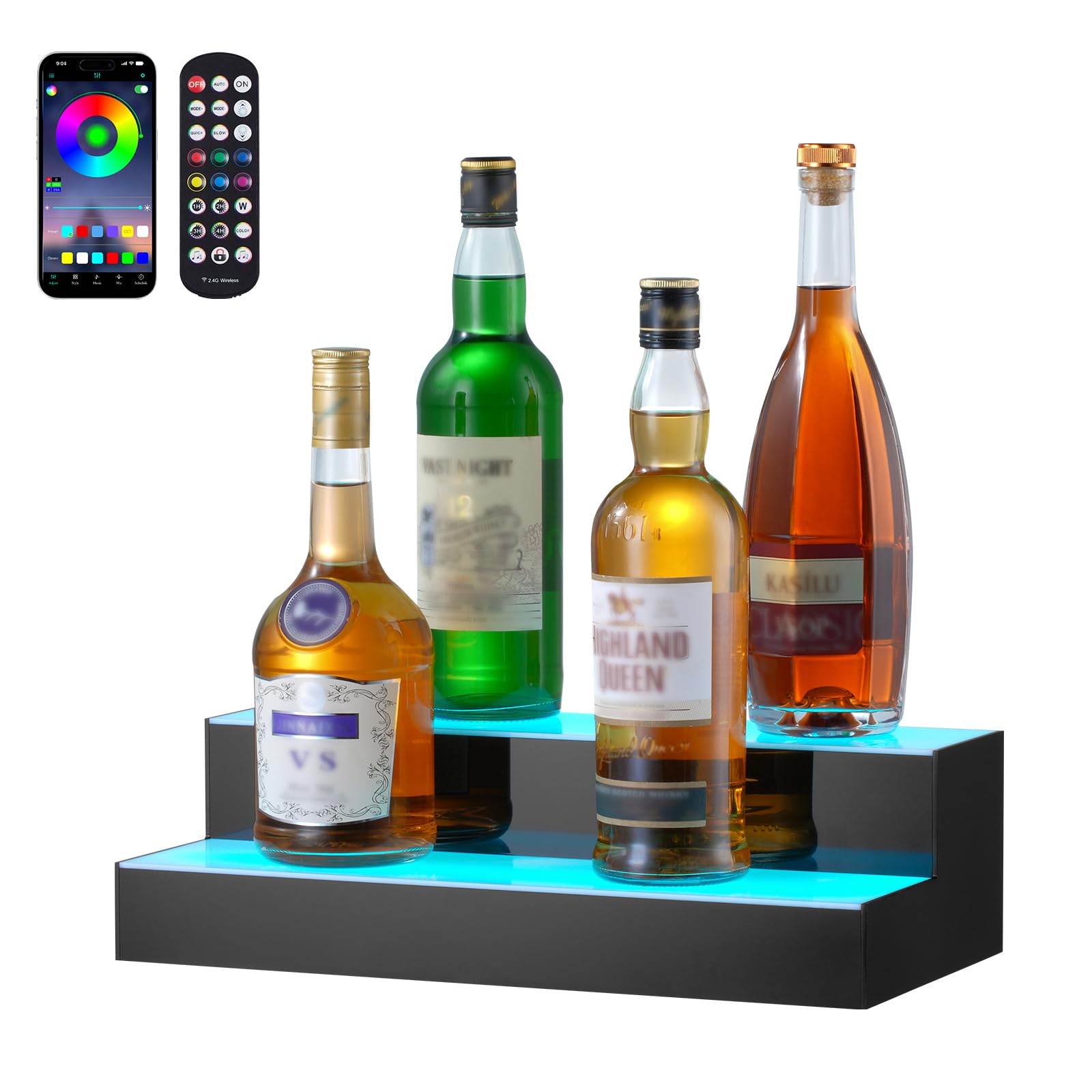 Foto 2 pulgar | Expositor Vevor Para Botellas De Licor Con Iluminación Led, 2 Niveles, 40 Cm - Venta Internacional.