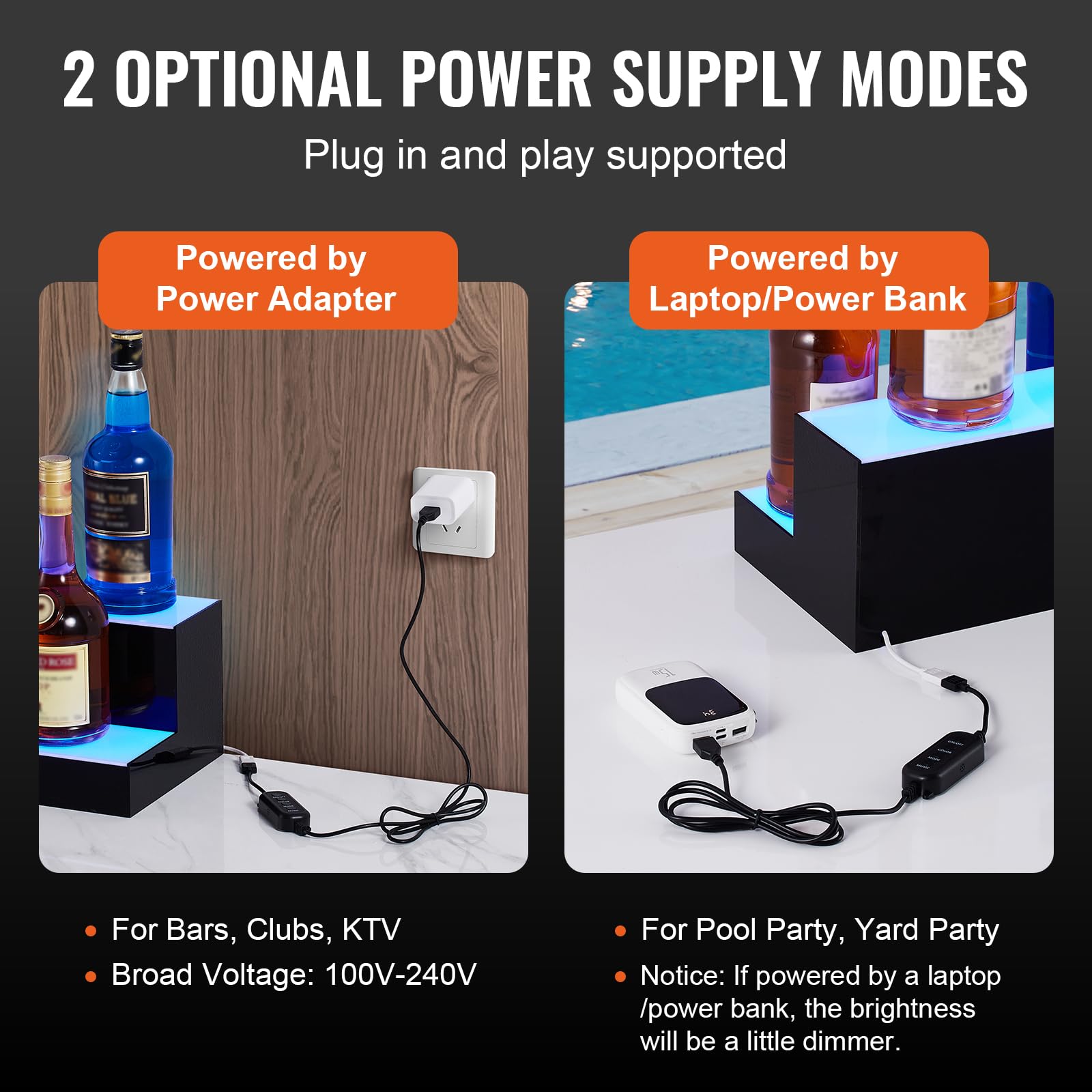 Foto 5 | Expositor Vevor Para Botellas De Licor Con Iluminación Led, 2 Niveles, 40 Cm - Venta Internacional.