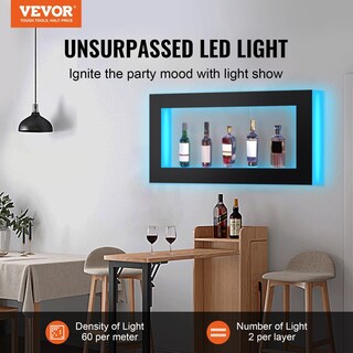 Foto 2 | Estante Expositor Cuadrado Vevor Para Botellas De Licor Con Iluminación Led, 122 Cm - Venta Internacional.