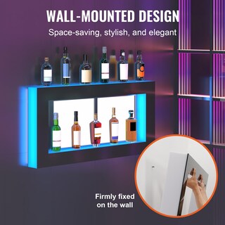 Foto 3 | Estante Expositor Cuadrado Vevor Para Botellas De Licor Con Iluminación Led, 122 Cm - Venta Internacional.