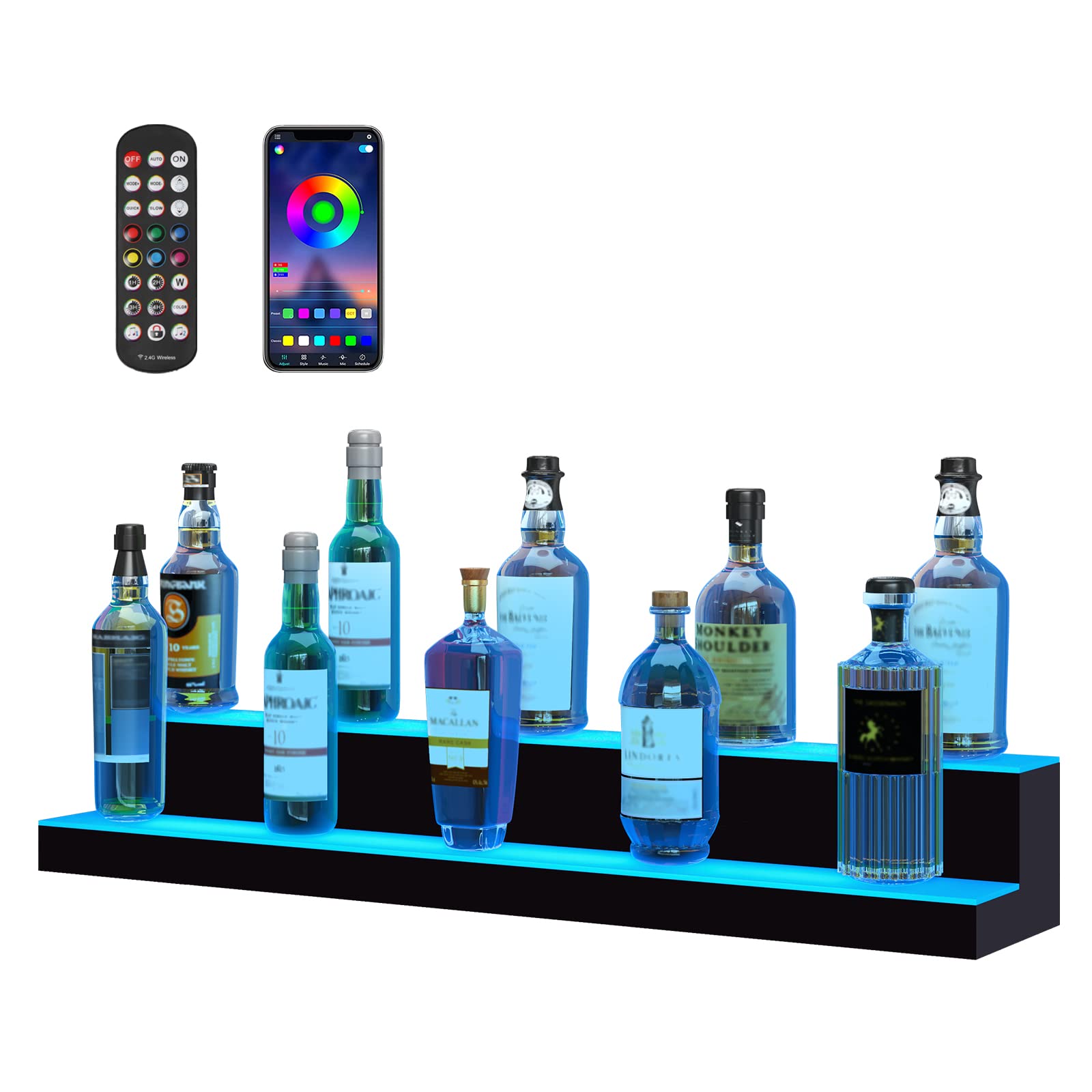 Foto 2 pulgar | Expositor Vevor Para Botellas De Licor Con Iluminación Led, 2 Niveles, 1 M, Acrílico - Venta Internacional.
