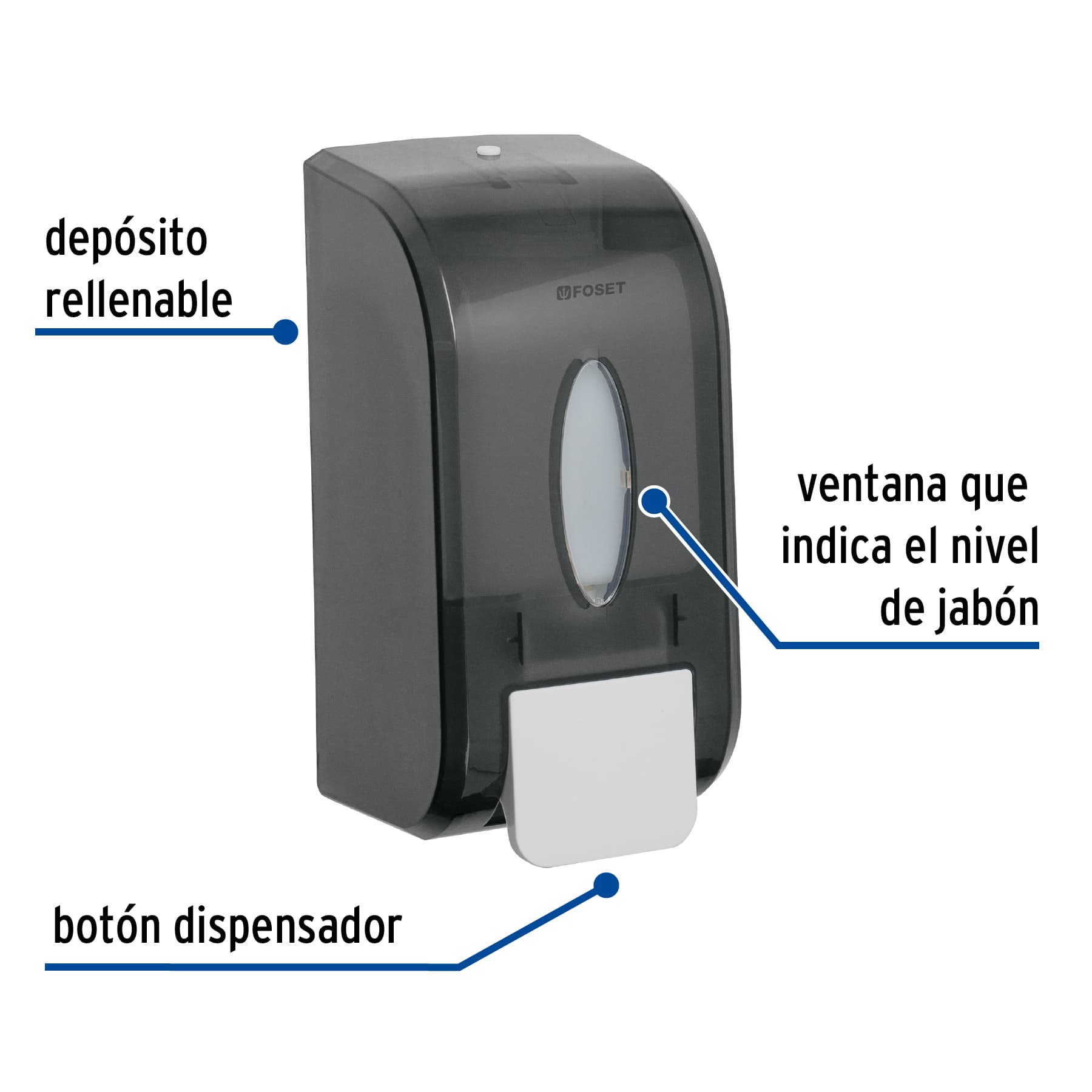 Foto 3 pulgar | Dosificador Truper De Abs Para Jabón Líquido, Humo, Foset