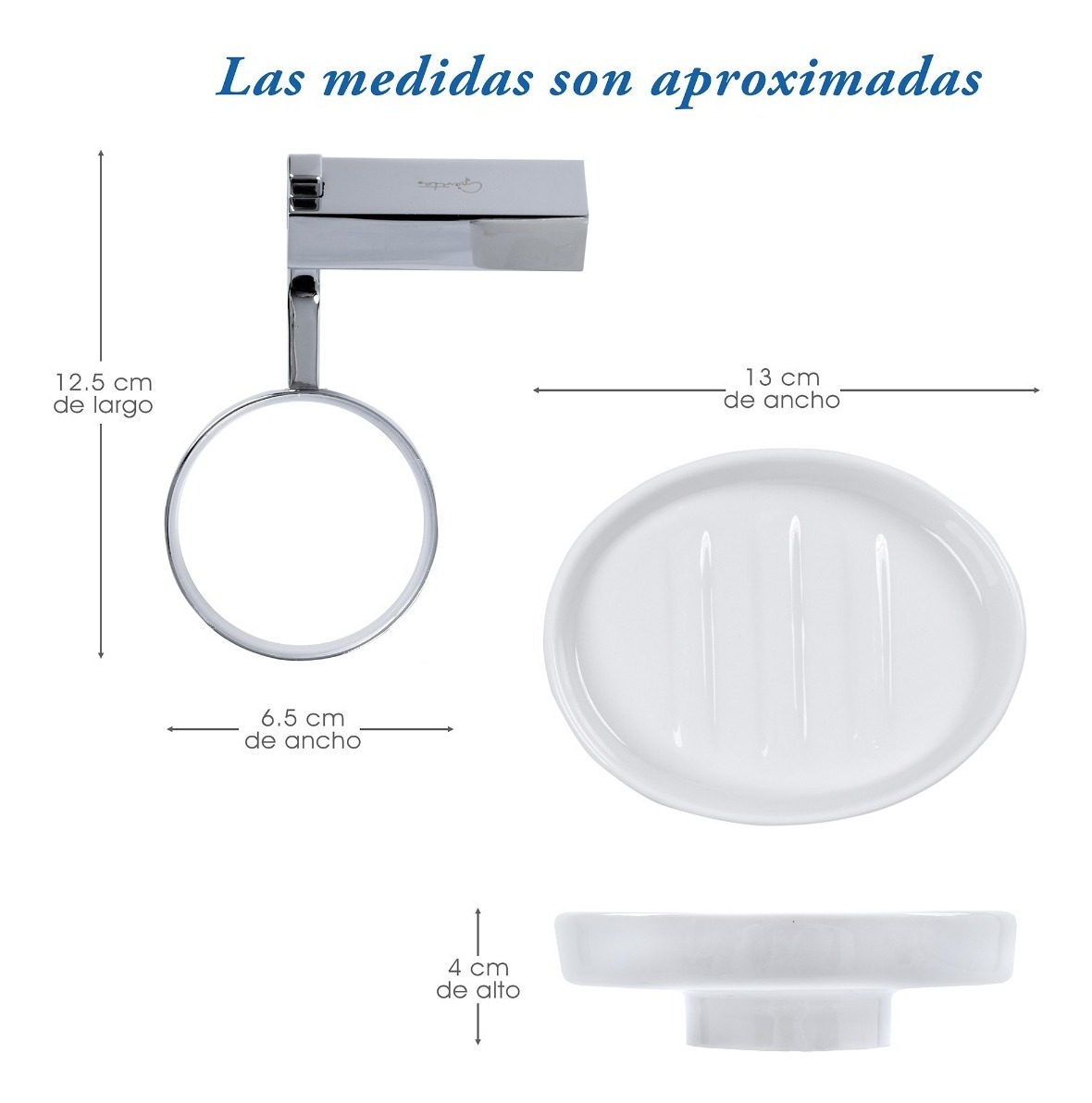 Foto 4 | Jabonera de Cristal Gravita AB 1906.5A 05 color Blanco