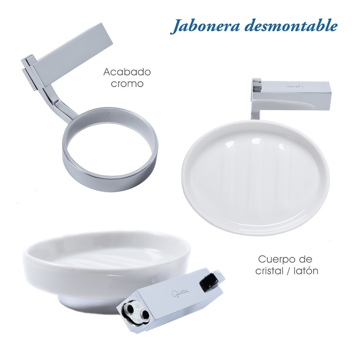 Foto 5 | Jabonera de Cristal Gravita AB 1906.5A 05 color Blanco