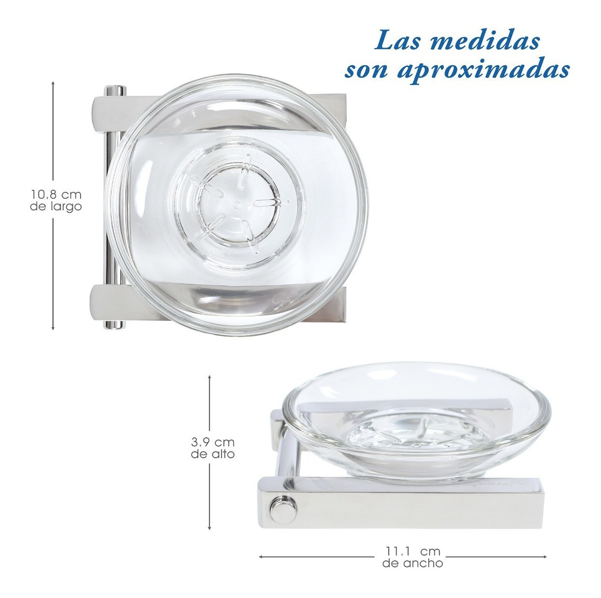 Foto 3 pulgar | Jabonera de Cristal con Base Gravita AB 1913.5A 46 color Plata