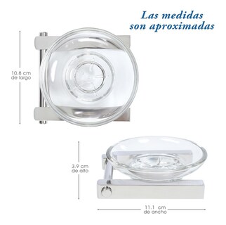 Foto 2 | Jabonera de Cristal con Base Gravita AB 1913.5A 46 color Plata