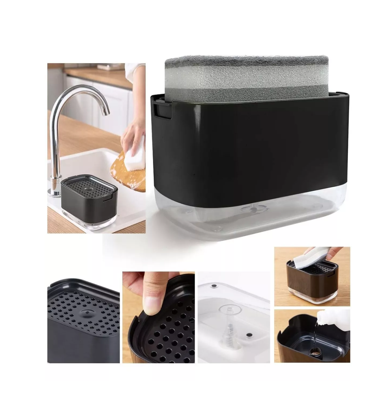 Foto 4 pulgar | Dispensador de Jabón para Cocina con Jabonera Lab.G Negro