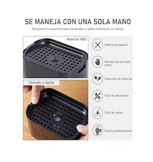 Foto 4 | Dispensador de Jabón para Cocina con Jabonera Lab.G Negro