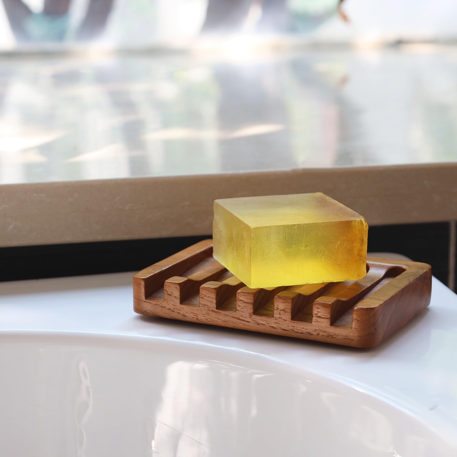 Foto 7 | Jabonera HTB Diseño Inclinado de Cascada Madera de Teca Natural - Venta Internacional