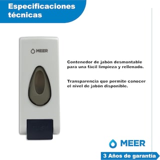 Foto 4 | Dispensadores De Jabón De Plástico, Color Blanco Con Capacidad De 600 Ml C/u (incluye 2 Despachadores De Jabon