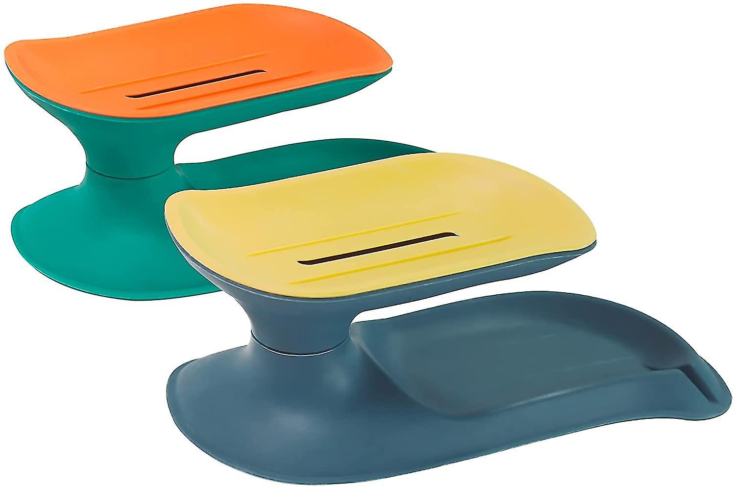 Paquete De 2 Jaboneras De Doble Capa Con Soporte De Drenaje Automático - Venta Internacional.