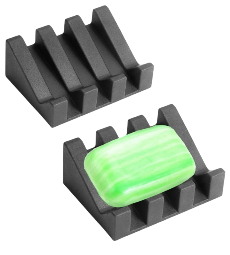 Jabonera Xtellar Con Drenaje Rápido De Silicona Premium  2 Piezas