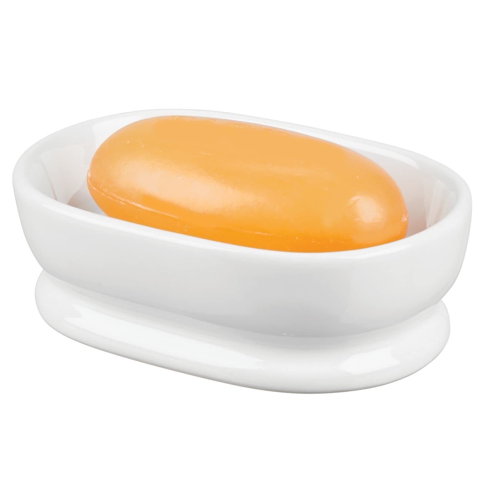 Jabonera De Cerámica Decorativa Mdesign Para Baño  Color Blanco - Venta Internacional.