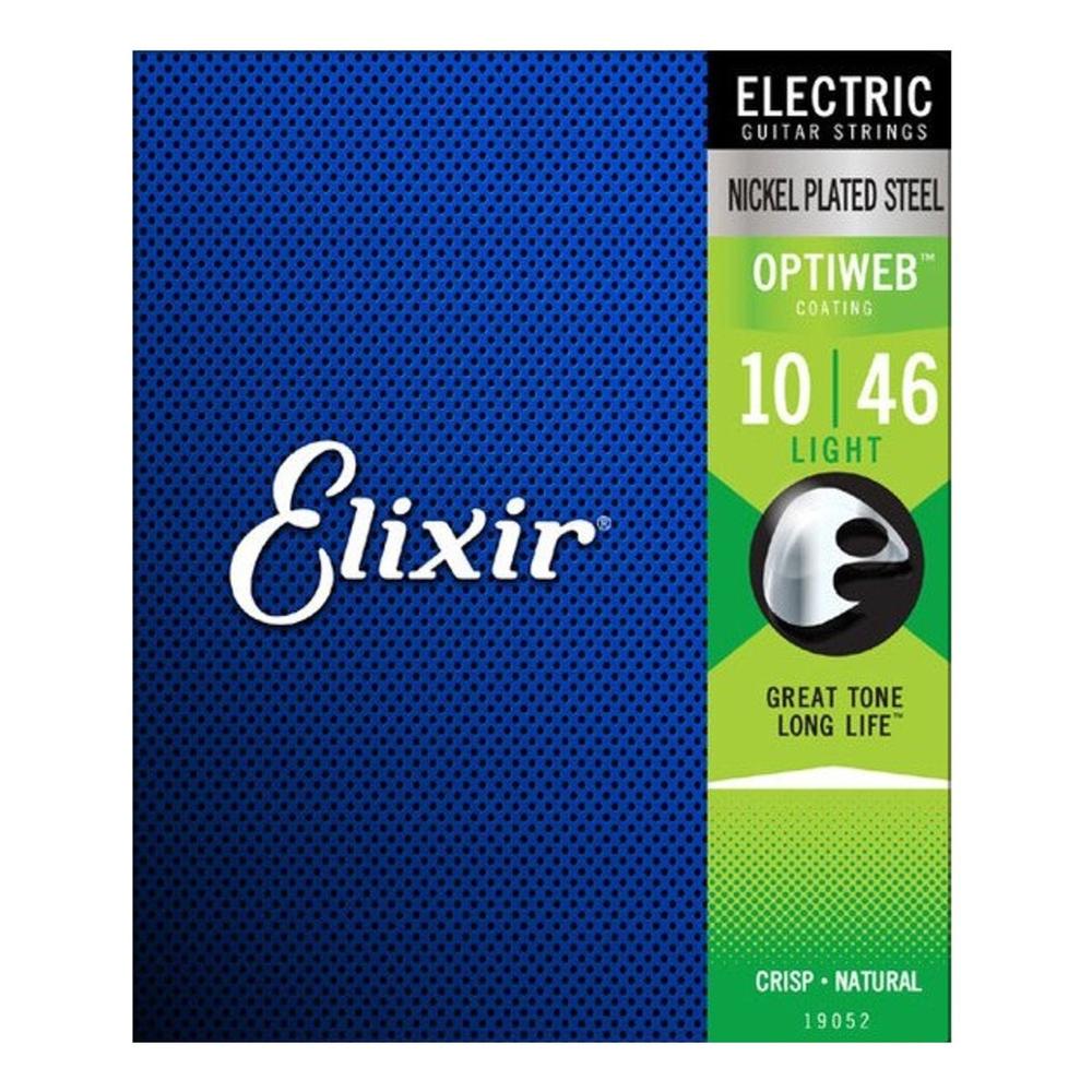 Cuerdas Elixir 19052 color Plateado Electric Nps Optiweb Light 10-46 $497