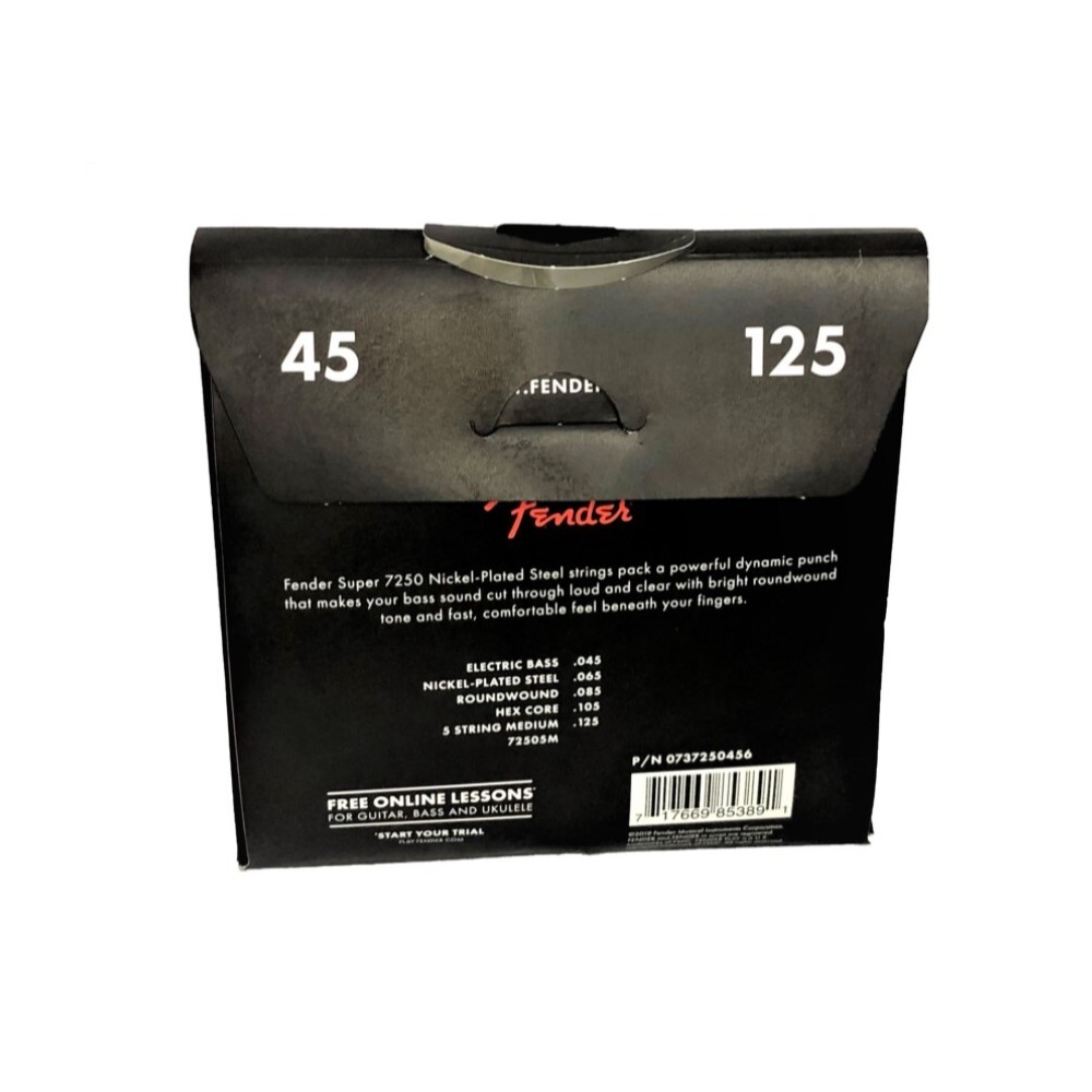 Foto 2 | Cuerdas para Bajo Eléctrico Fender Plateadas de Níquel .045 - .125