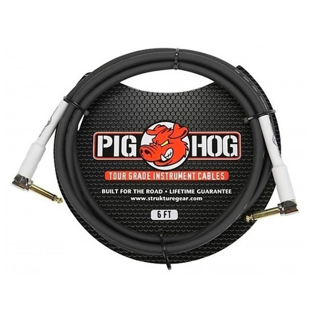 Cable para Guitarra o Bajo Pig Hog Negro 1.80 m