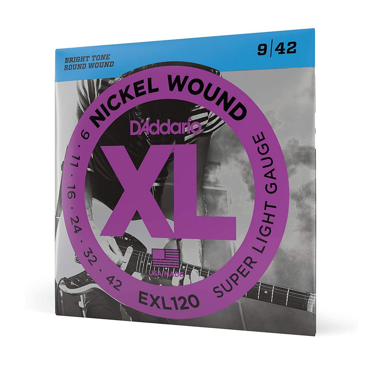 Set de Cuerdas para Guitarra Eléctrica D’addario Exl120 Super Light $360